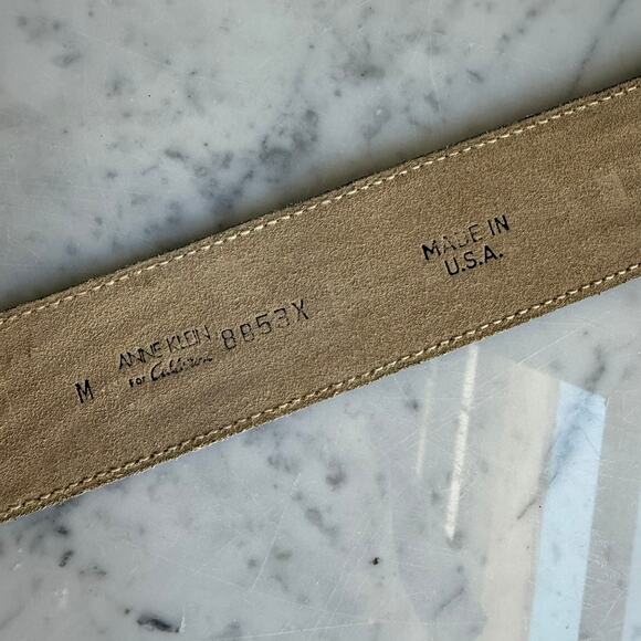 Anne Klein for Calderon Croc Embossed Leather Belt BROWN Made in USA Vintage M - Picture 7 of 11
